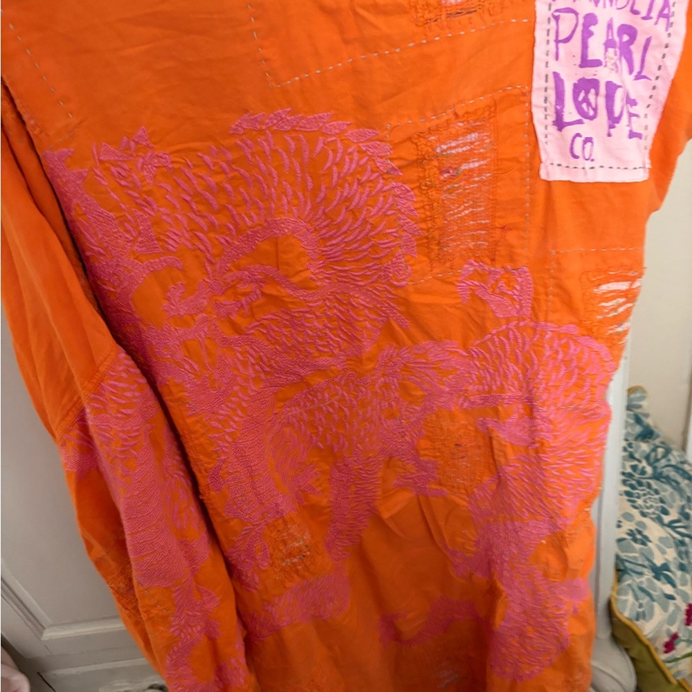 MAGNOLIA PEARL Orange and Pink Patchwork KIMONO worn once!
**must sell. - Picture 2 of 8